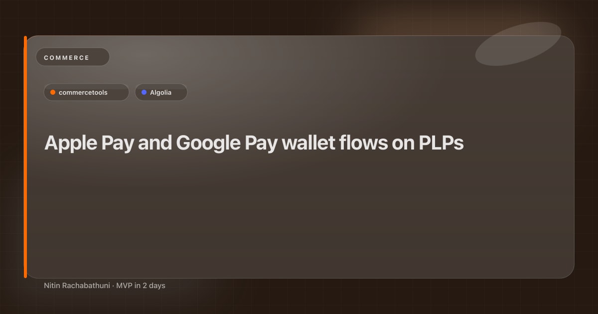 Apple Pay and Google Pay wallet flows on PLPs