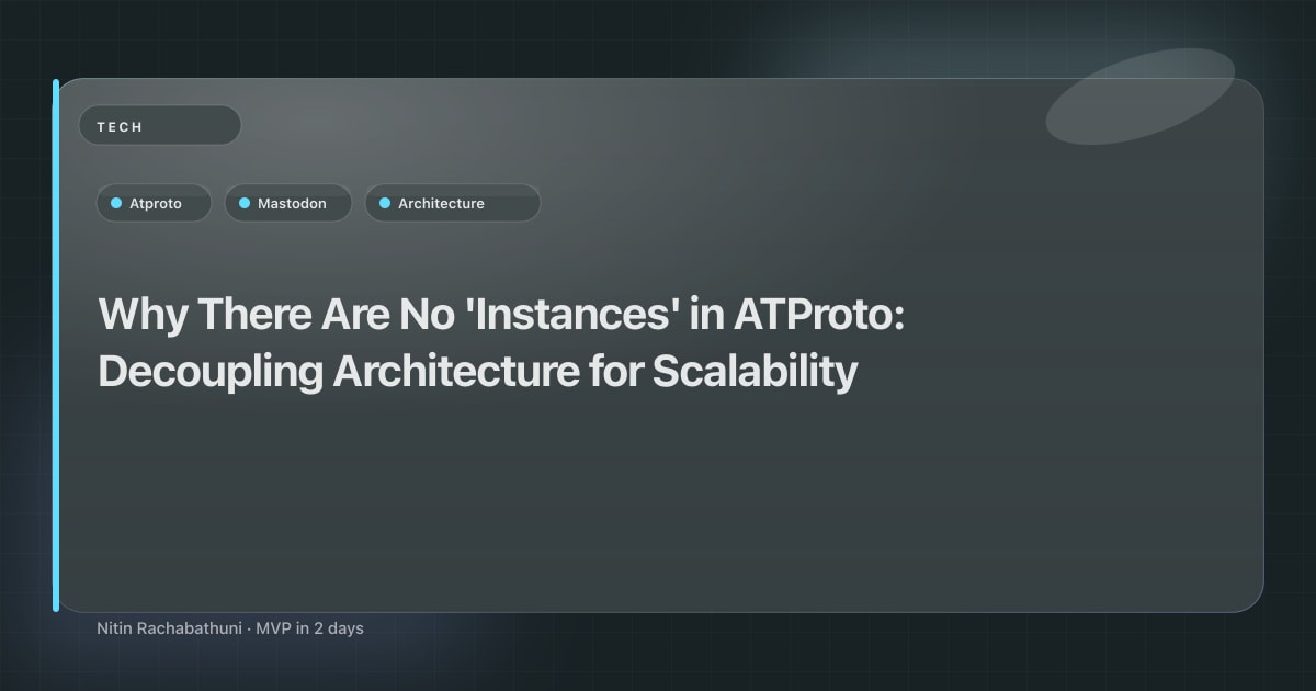 Why There Are No 'Instances' in ATProto: Decoupling Architecture for Scalability