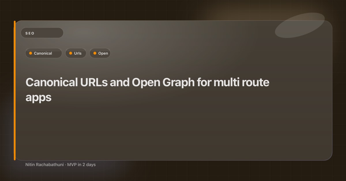 Canonical URLs and Open Graph for multi route apps