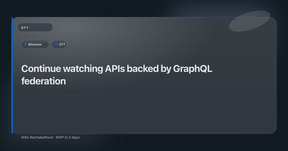 Continue watching APIs backed by GraphQL federation