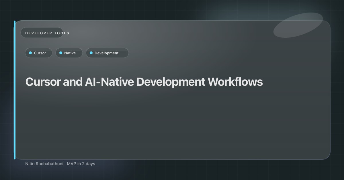 Cursor and AI-Native Development Workflows