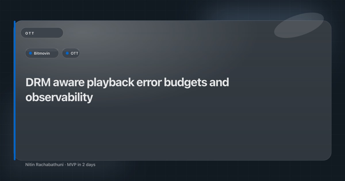 DRM aware playback error budgets and observability