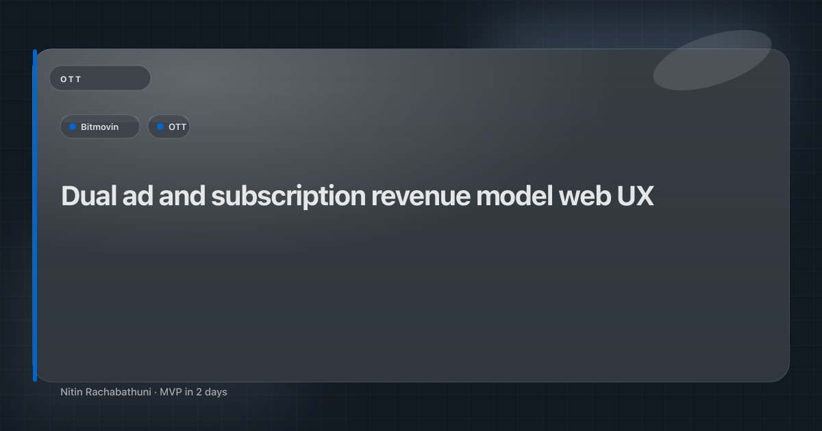 Dual ad and subscription revenue model web UX
