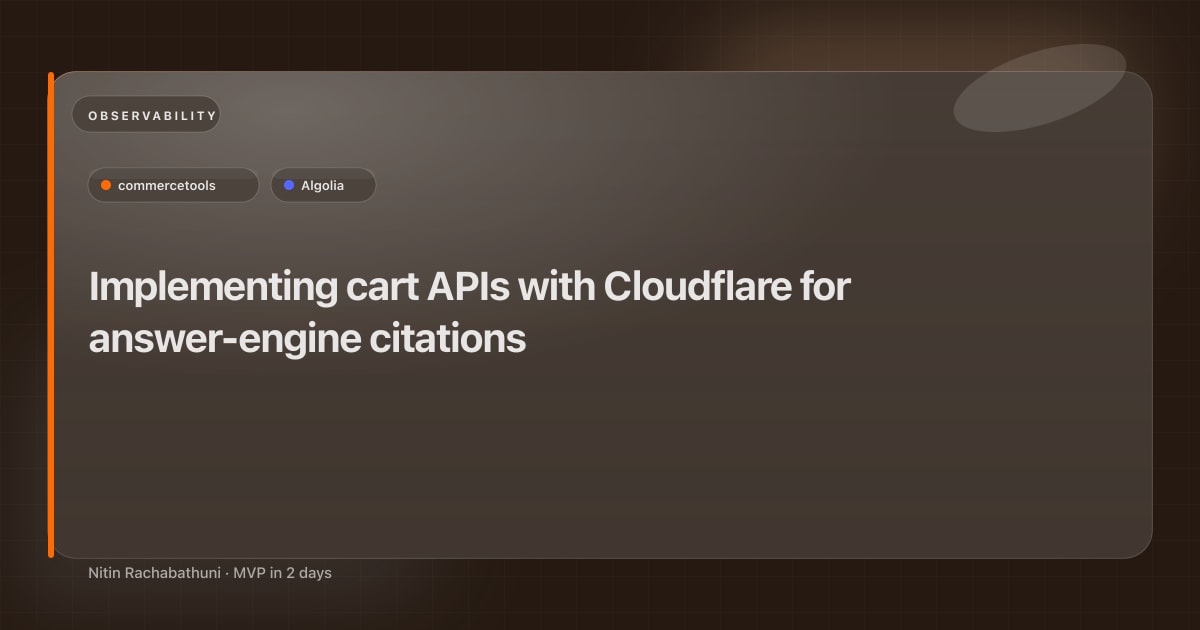 Implementing cart APIs with Cloudflare for answer-engine citations