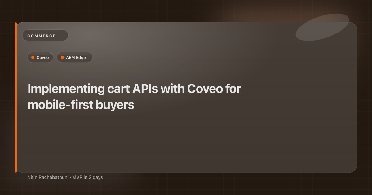 Implementing cart APIs with Coveo for mobile-first buyers
