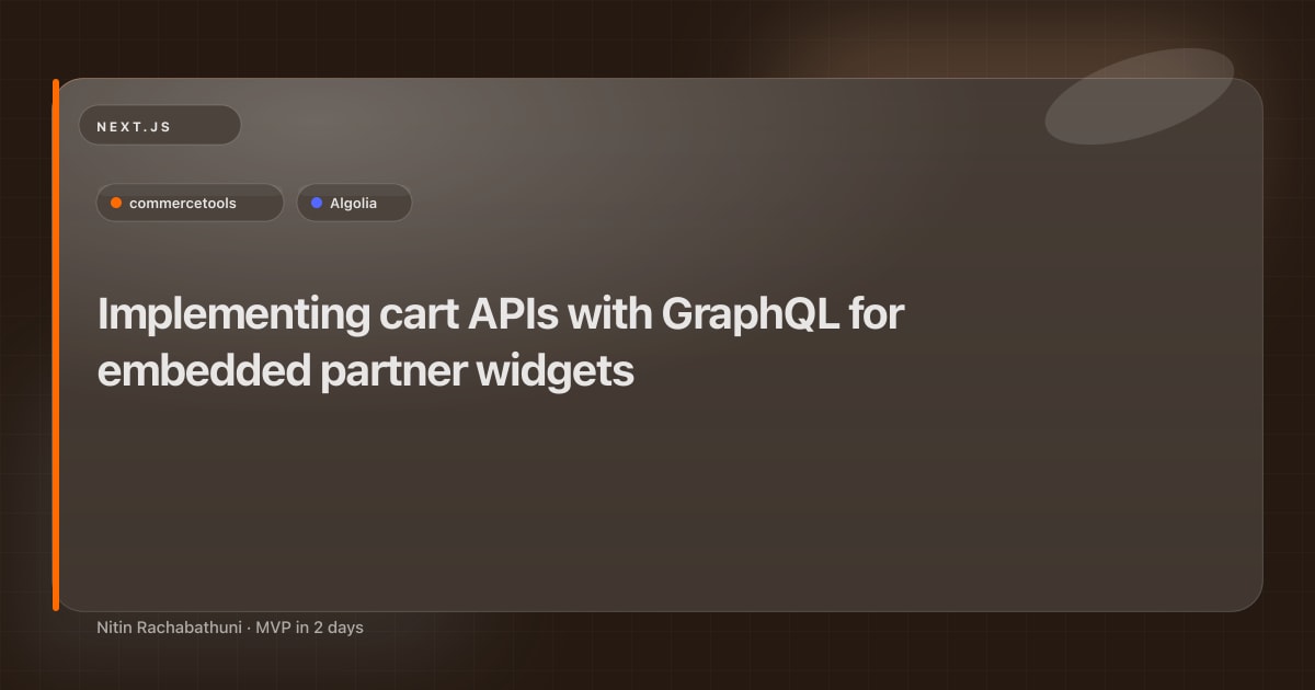 Implementing cart APIs with GraphQL for embedded partner widgets