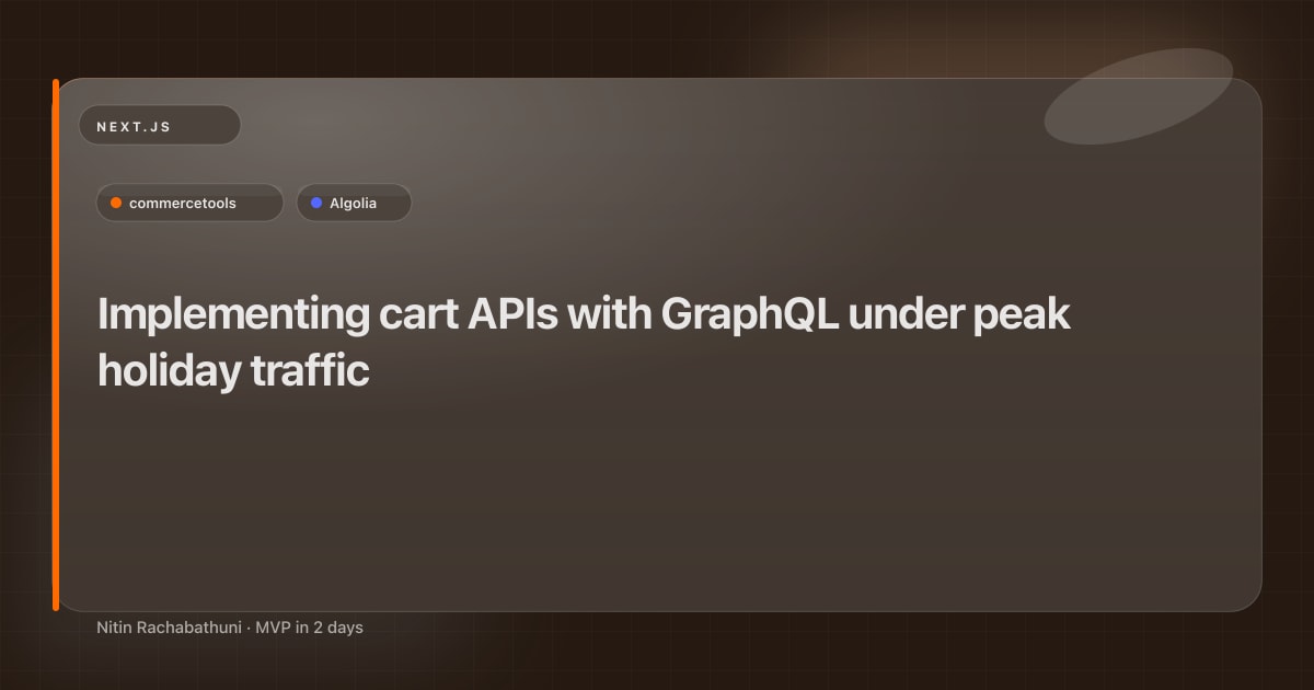 Implementing cart APIs with GraphQL under peak holiday traffic