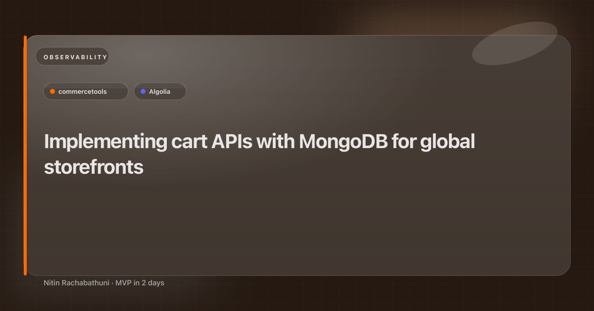 Implementing cart APIs with MongoDB for global storefronts