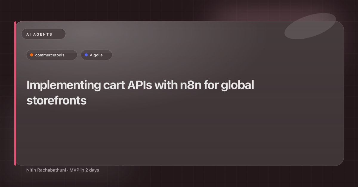 Implementing cart APIs with n8n for global storefronts