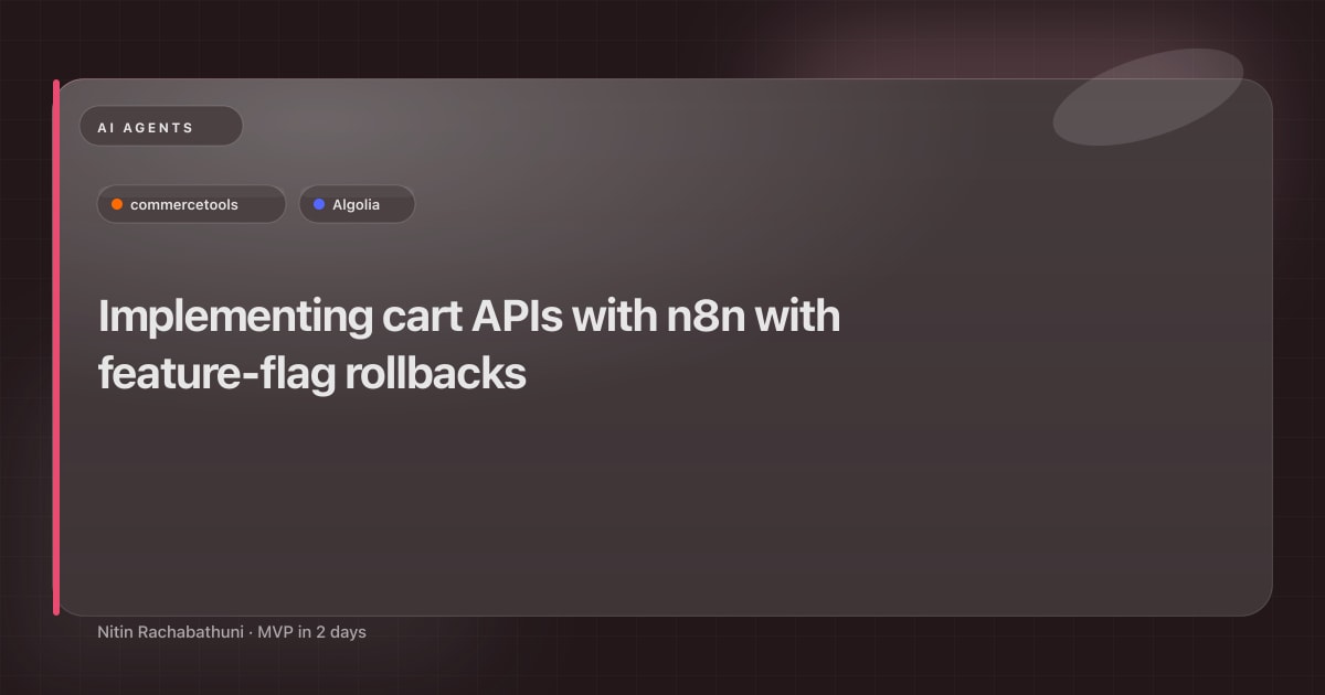 Implementing cart APIs with n8n with feature-flag rollbacks