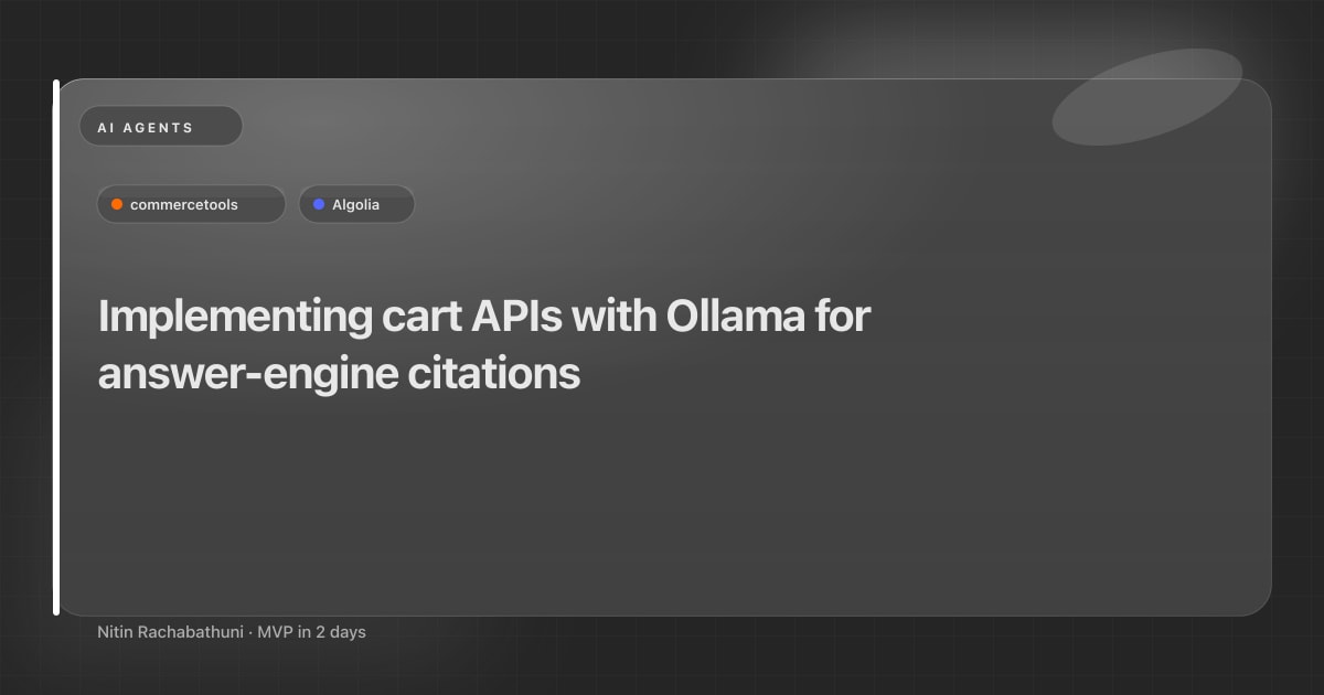 Implementing cart APIs with Ollama for answer-engine citations