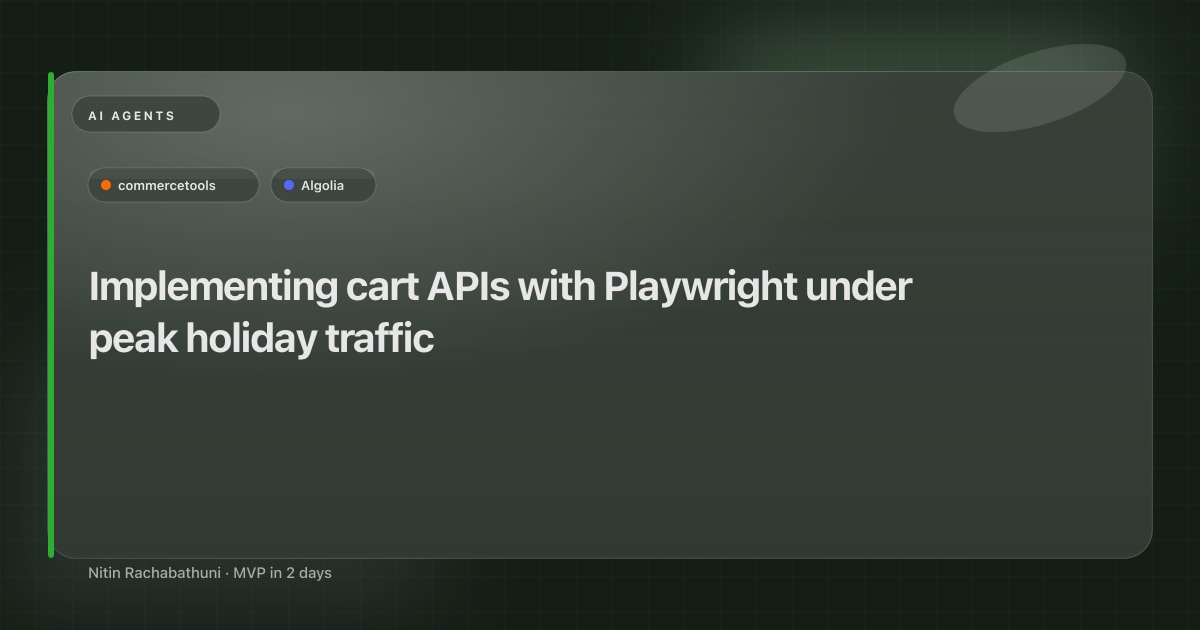 Implementing cart APIs with Playwright under peak holiday traffic