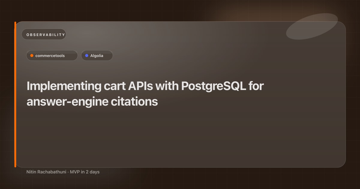 Implementing cart APIs with PostgreSQL for answer-engine citations