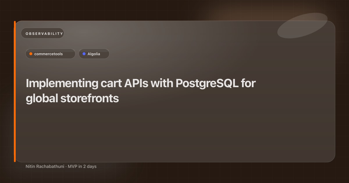 Implementing cart APIs with PostgreSQL for global storefronts