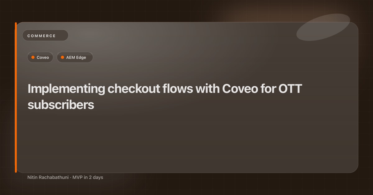 Implementing checkout flows with Coveo for OTT subscribers