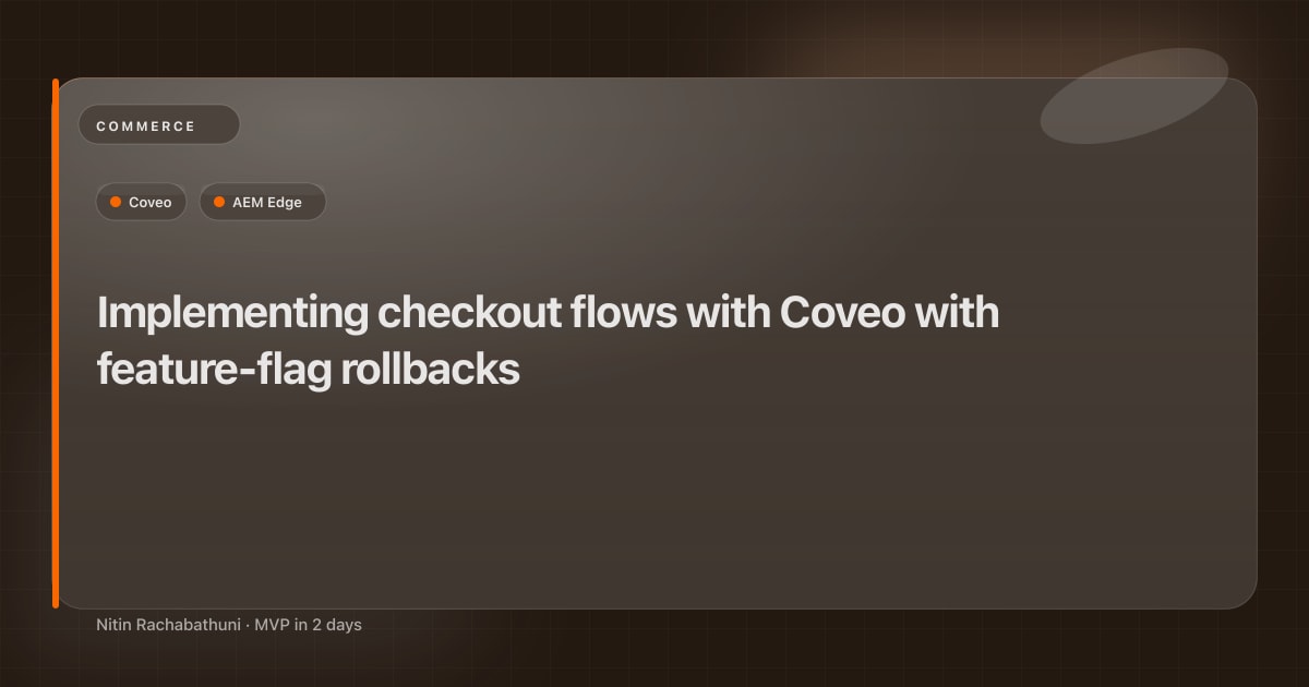 Implementing checkout flows with Coveo with feature-flag rollbacks