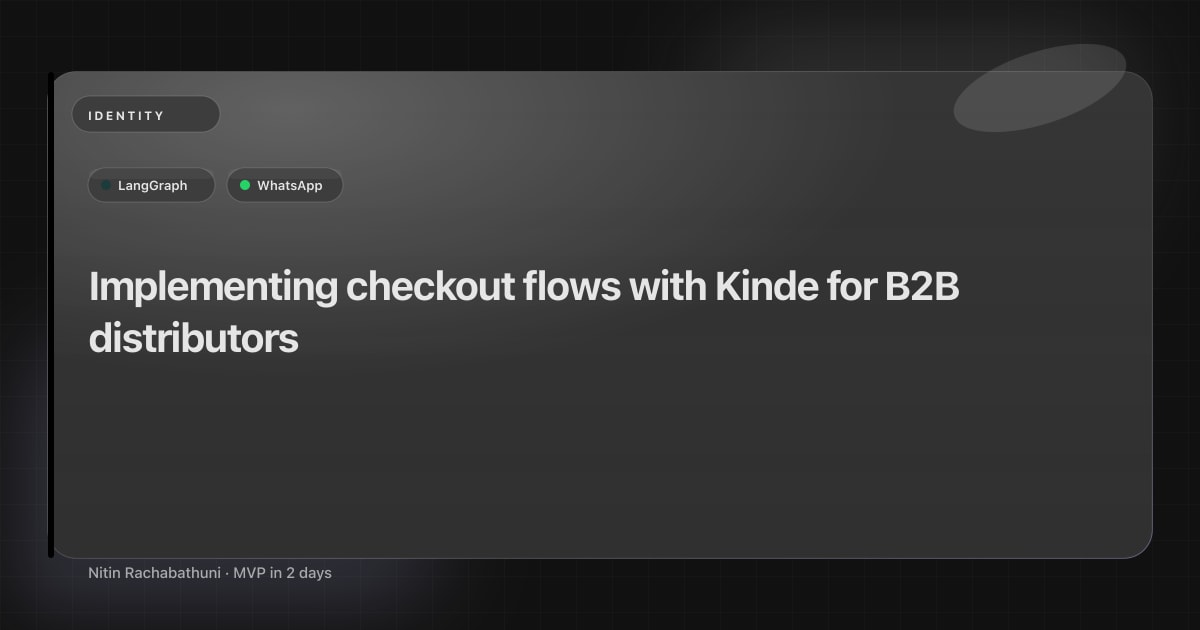 Implementing checkout flows with Kinde for B2B distributors