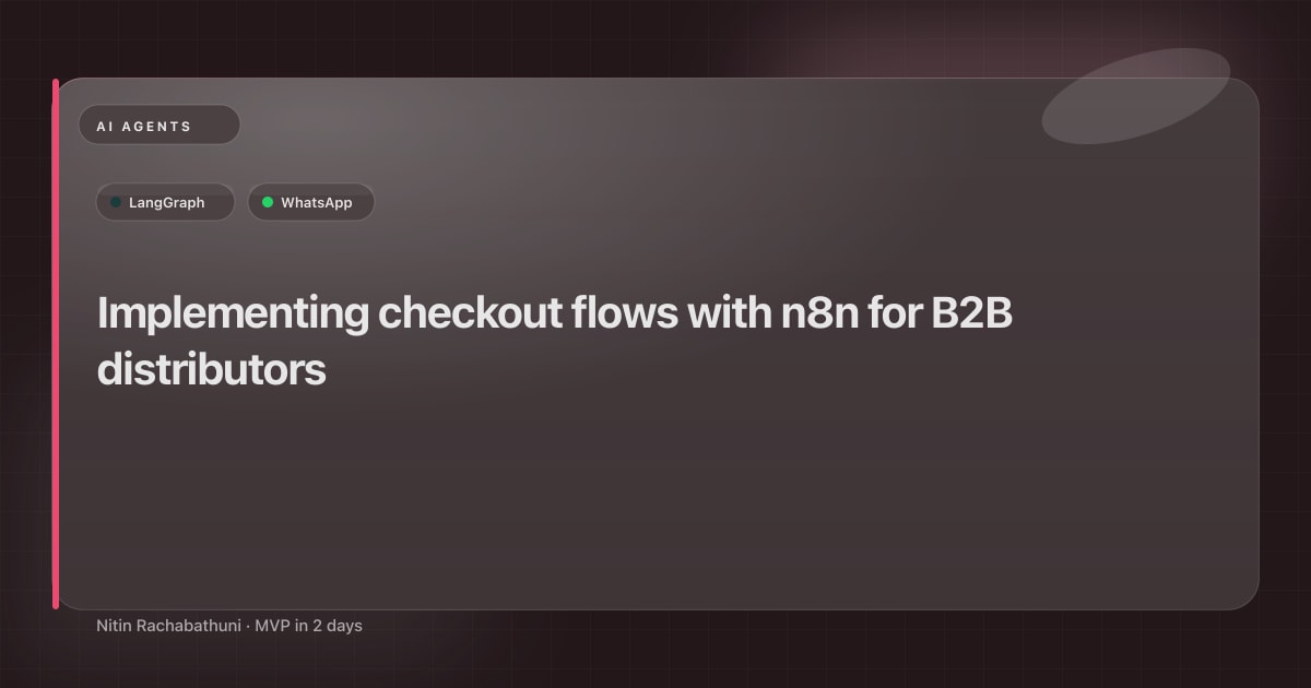 Implementing checkout flows with n8n for B2B distributors