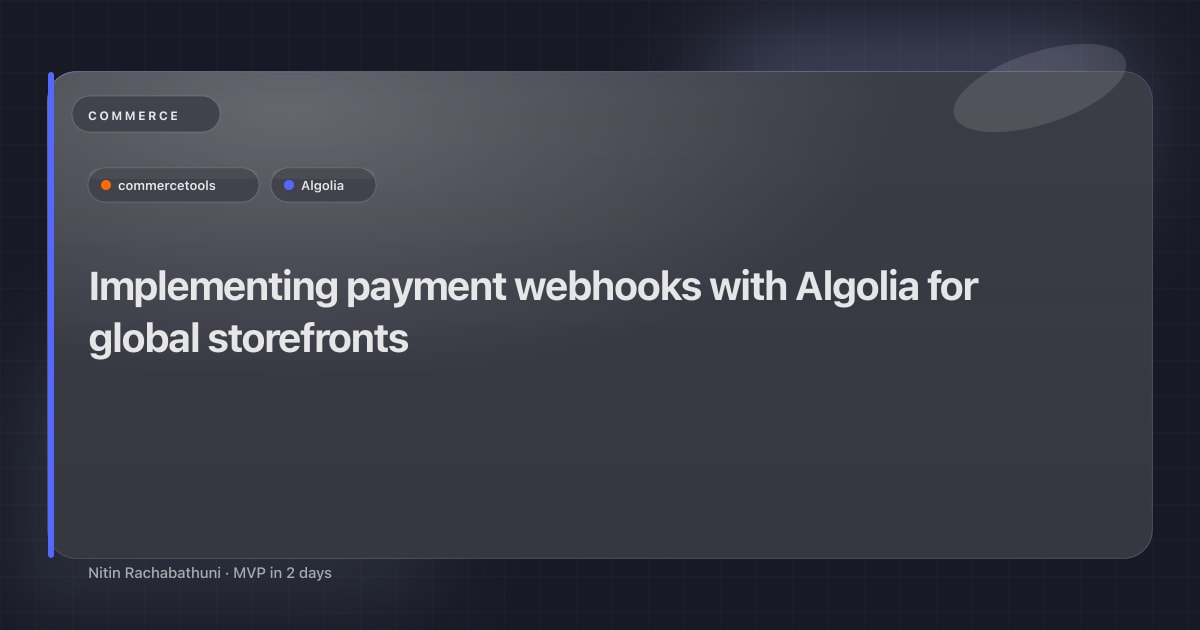 Implementing payment webhooks with Algolia for global storefronts