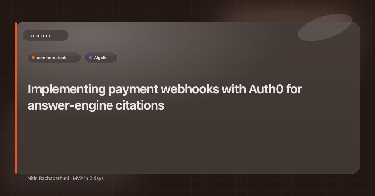 Implementing payment webhooks with Auth0 for answer-engine citations
