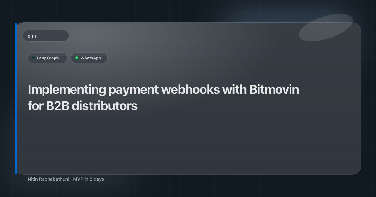 Implementing payment webhooks with Bitmovin for B2B distributors