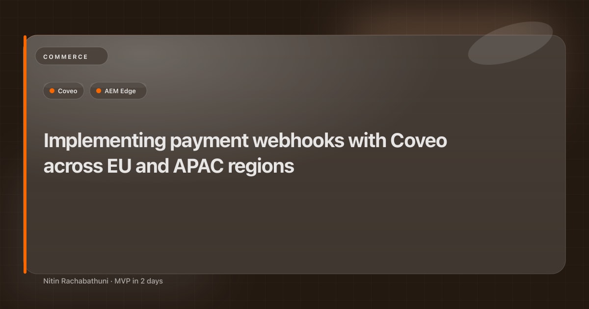 Implementing payment webhooks with Coveo across EU and APAC regions