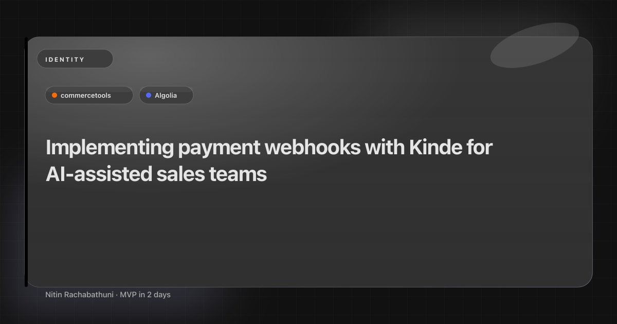 Implementing payment webhooks with Kinde for AI-assisted sales teams