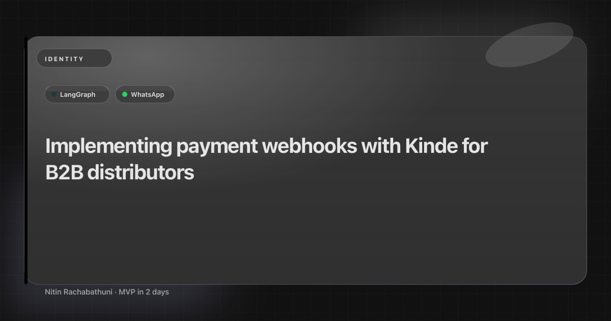 Implementing payment webhooks with Kinde for B2B distributors