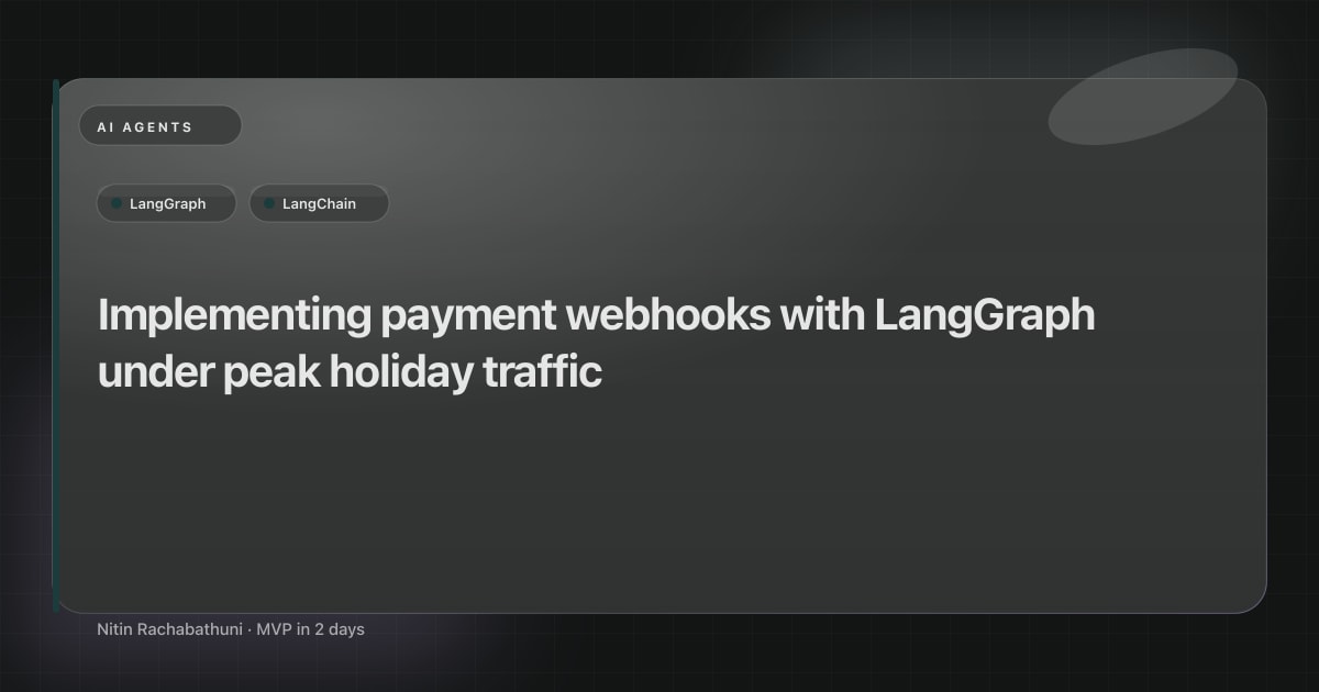 Implementing payment webhooks with LangGraph under peak holiday traffic