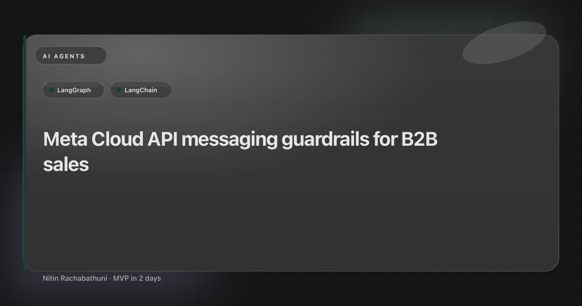 Meta Cloud API messaging guardrails for B2B sales