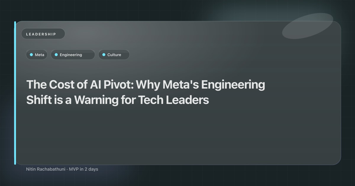 The Cost of AI Pivot: Why Meta's Engineering Shift is a Warning for Tech Leaders