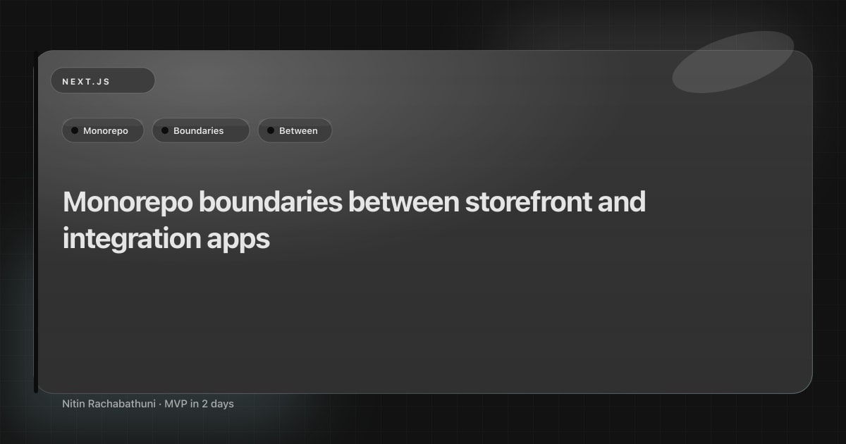 Monorepo boundaries between storefront and integration apps