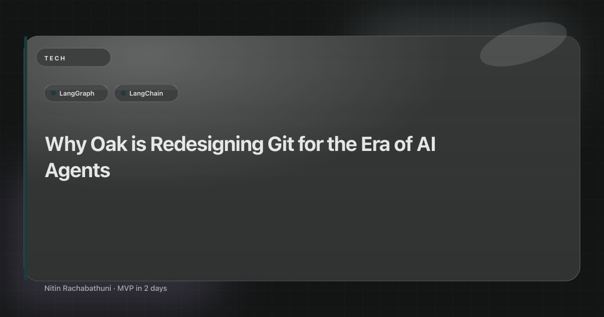 Why Oak is Redesigning Git for the Era of AI Agents