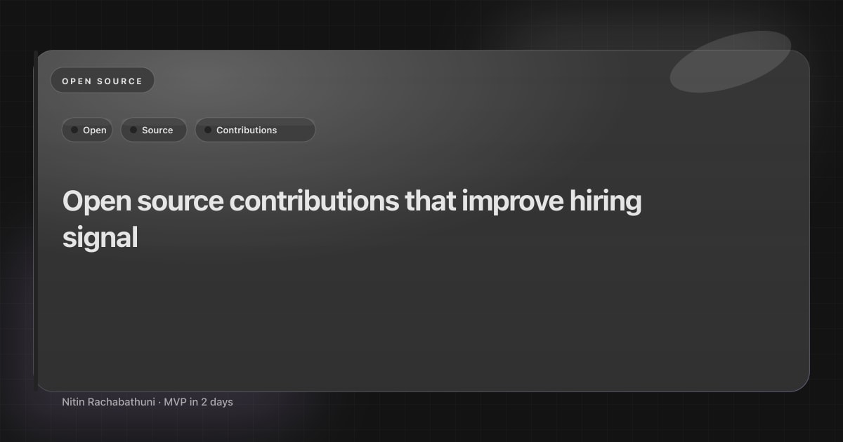Open source contributions that improve hiring signal