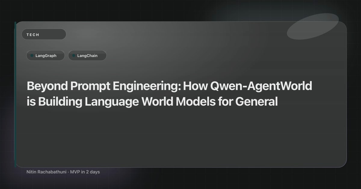 Beyond Prompt Engineering: How Qwen-AgentWorld is Building Language World Models for General Agents