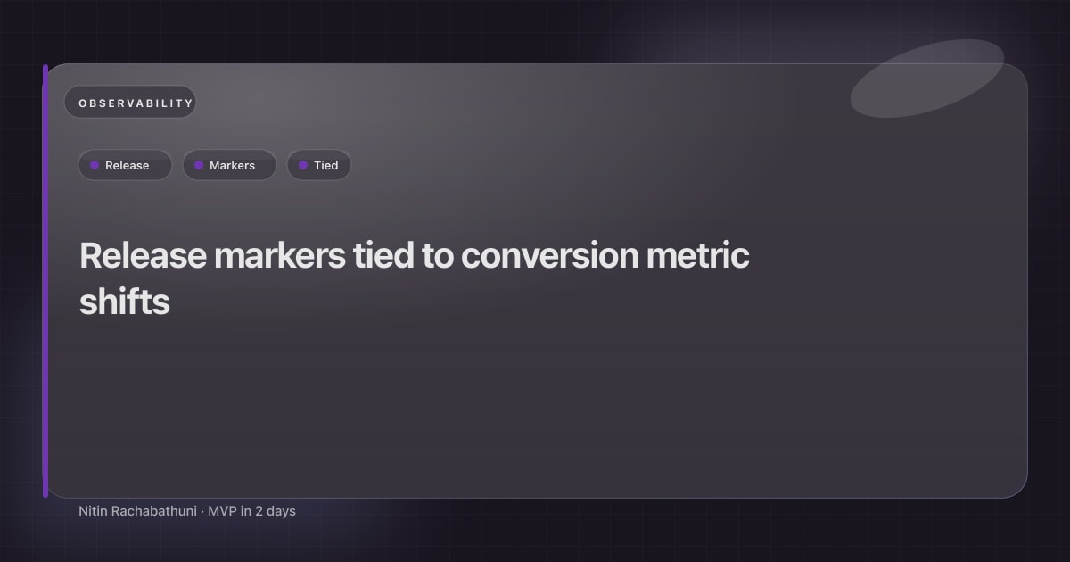 Release markers tied to conversion metric shifts