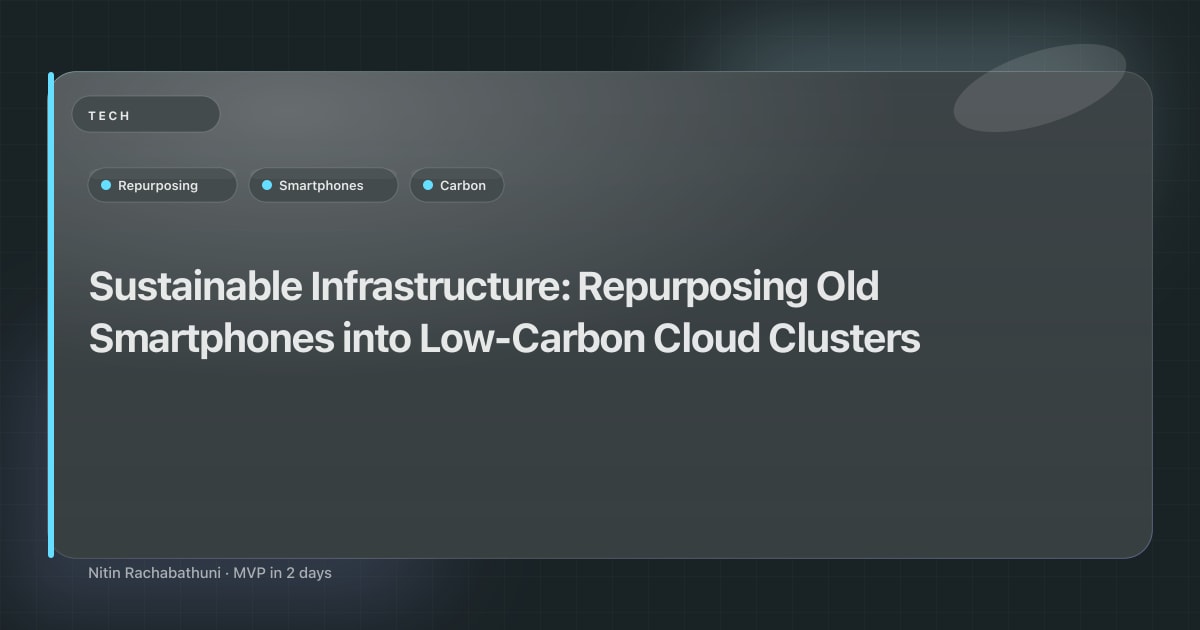 Sustainable Infrastructure: Repurposing Old Smartphones into Low-Carbon Cloud Clusters