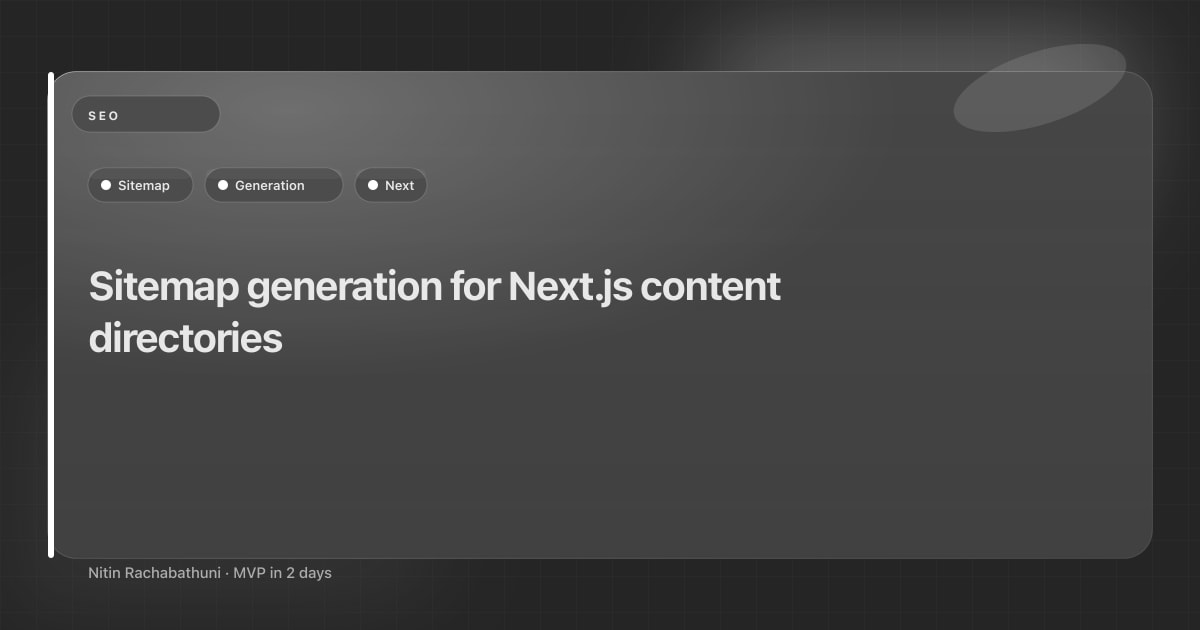 Sitemap generation for Next.js content directories