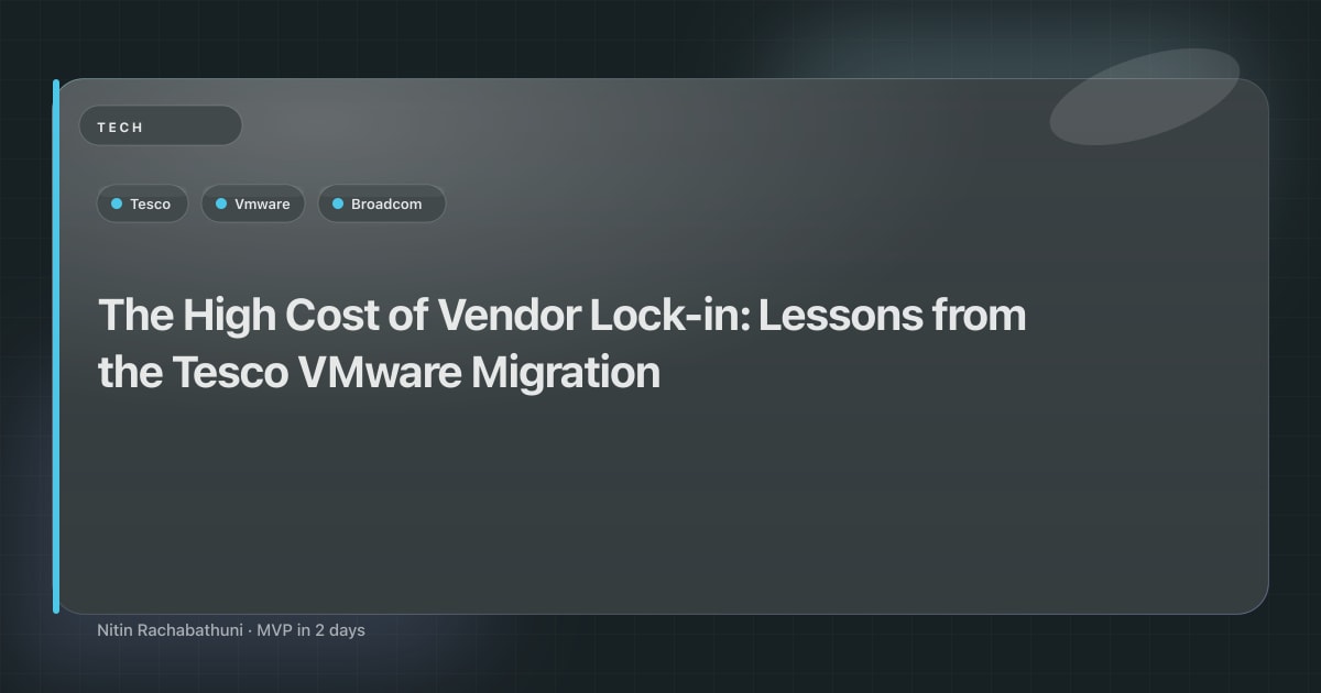 The High Cost of Vendor Lock-in: Lessons from the Tesco VMware Migration