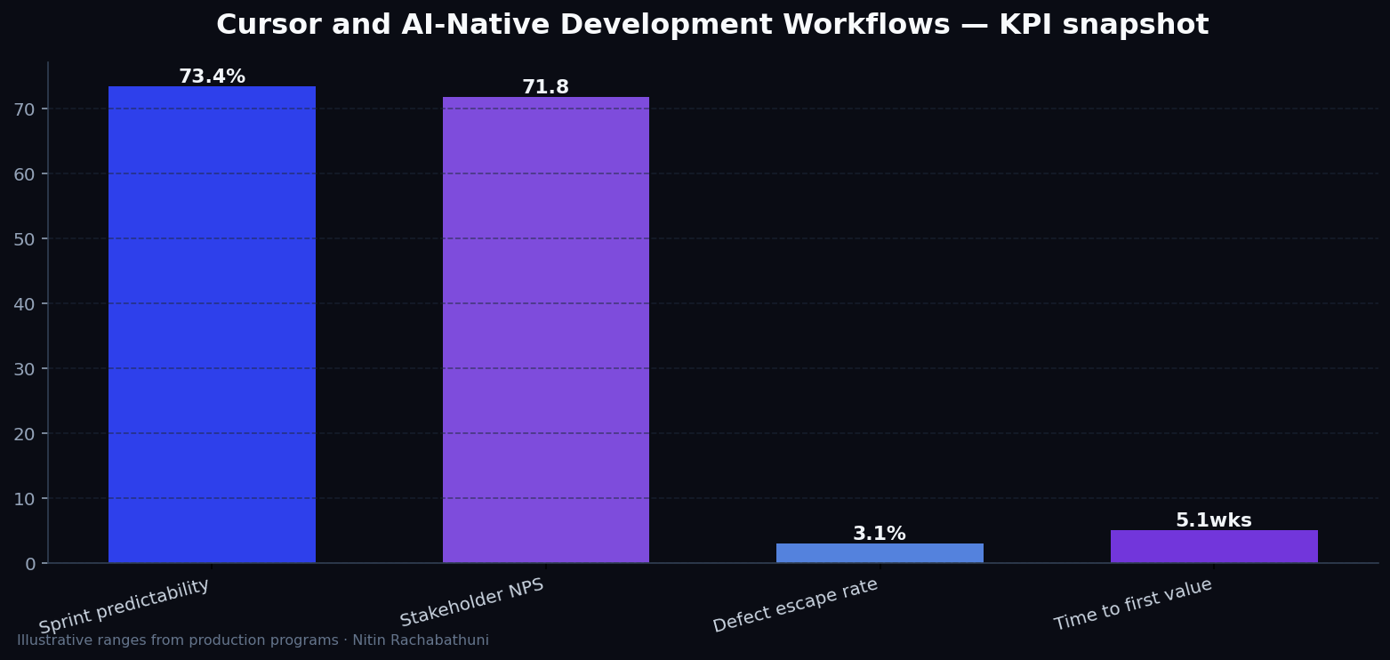 Cursor and AI-Native Development Workflows — key metrics