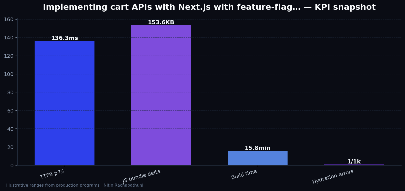 Implementing cart APIs with Next.js with feature-flag rollbacks — key metrics