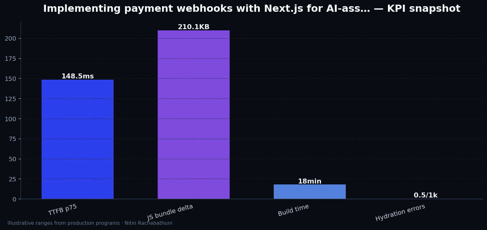Implementing payment webhooks with Next.js for AI-assisted sales teams — key metrics